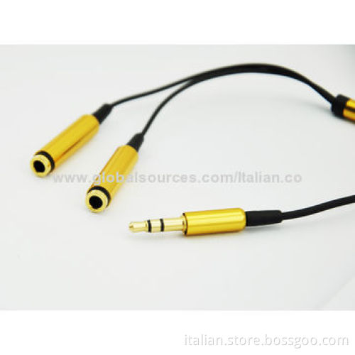 Latest Y adapter 3.5mm stereo jack audio aux cable